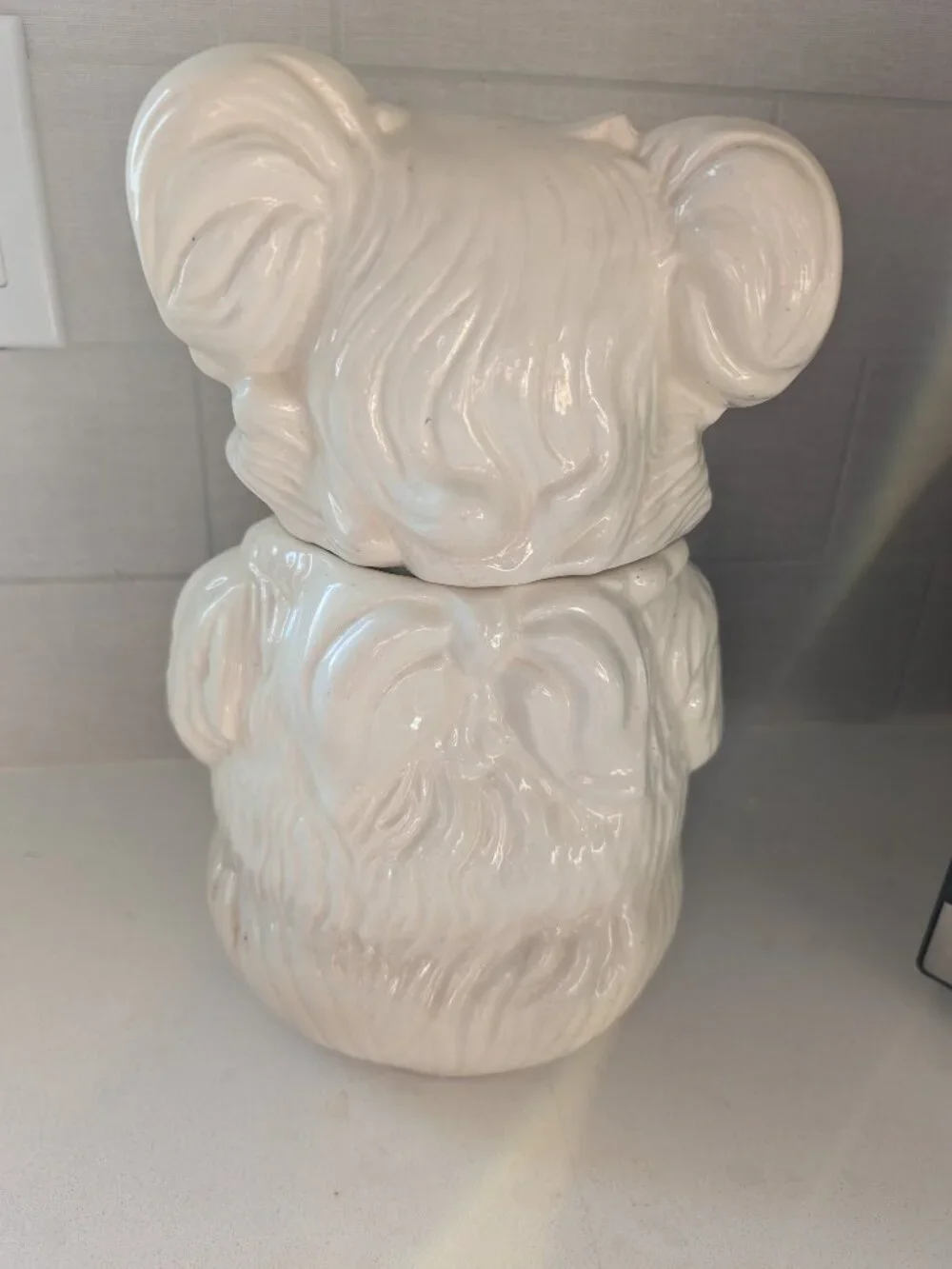 Vintage 1940's Royal Ware Ceramic Teddy Bear Cookie Jar.